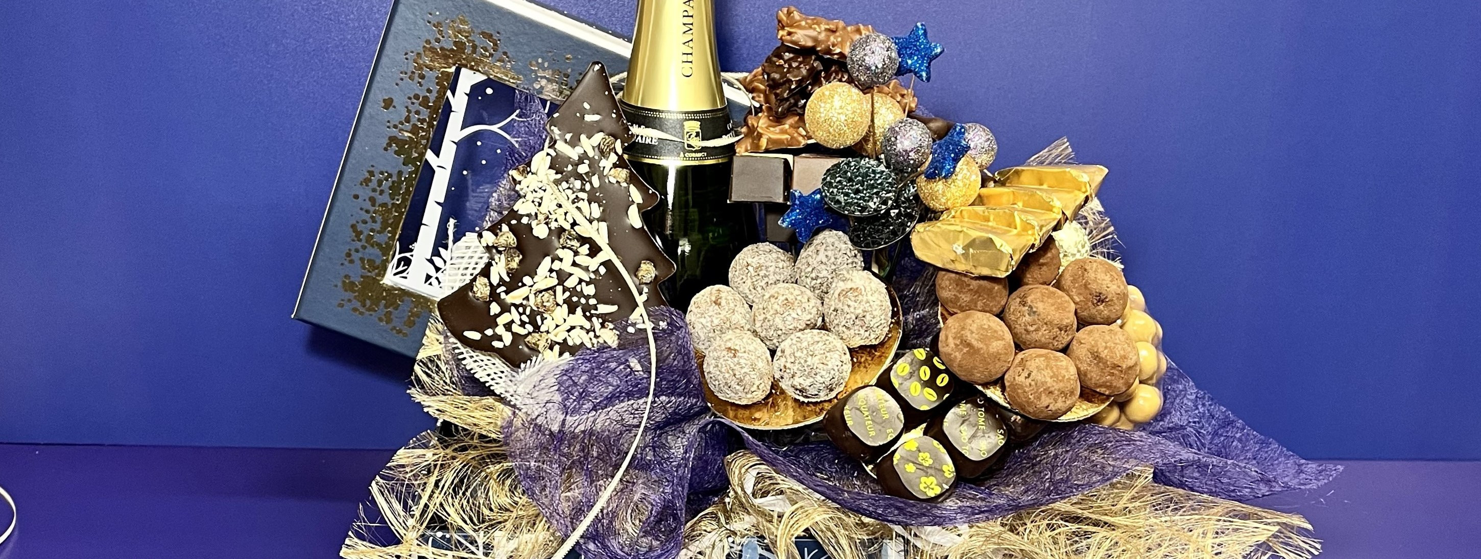 idée cadeau noël bouquet de chocolat original alliant chocolat et champagne